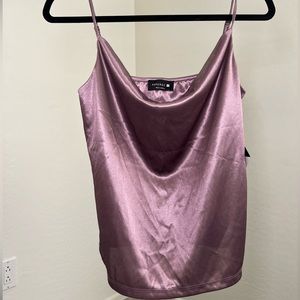 Scoopneck satin purple top